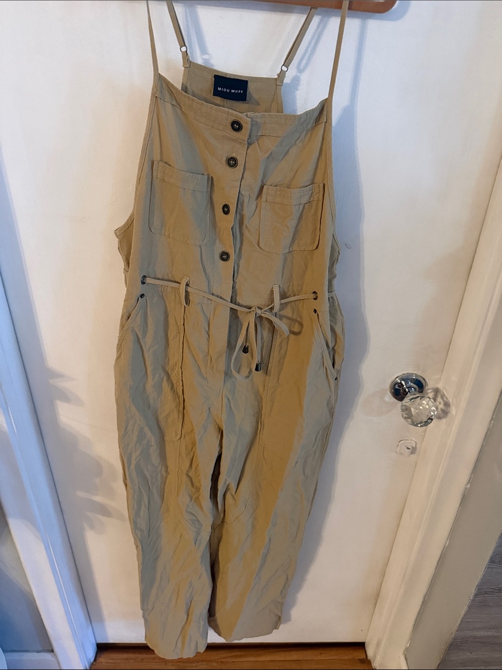 Miou Muse mustard Utility Jumpsuit - Drawstring Waist